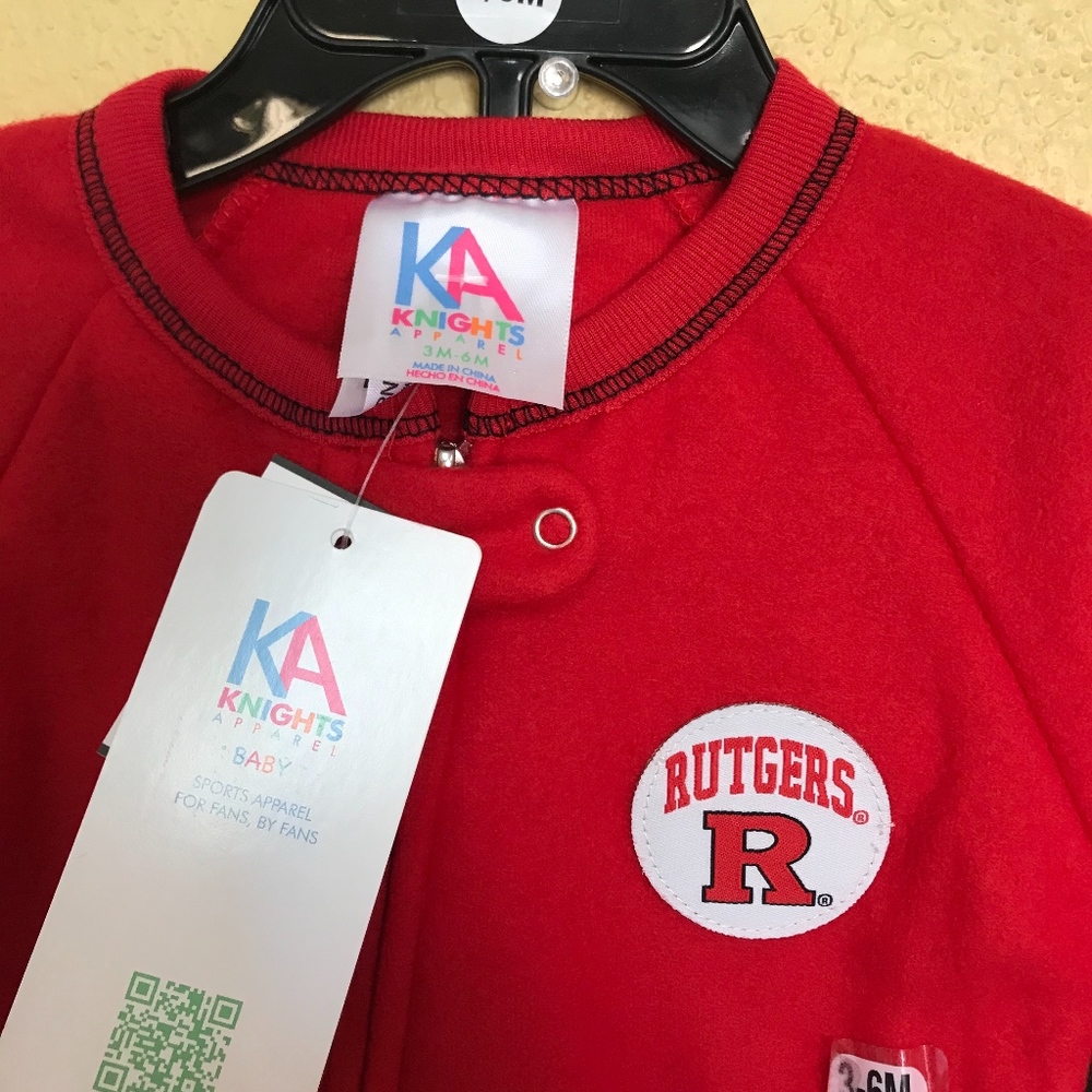 KIDS FLAME RESISTANT SLEEPWEAR 2 PK RED RUTGERS